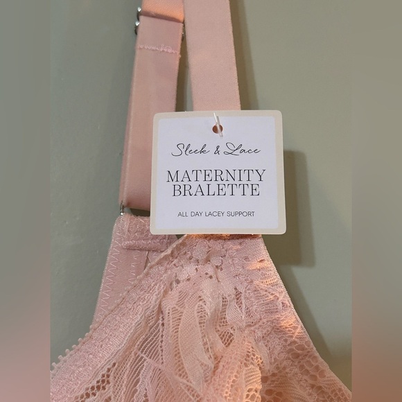ONGOSSAMER Blush Pink Sleek And Lace Maternity Nursing Bralette Size Large NWTS - Picture 4 of 7